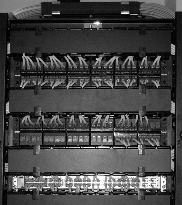 server rack with structured cabling