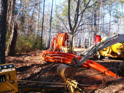Roll duct set up outside plant service. roll duct outdoors